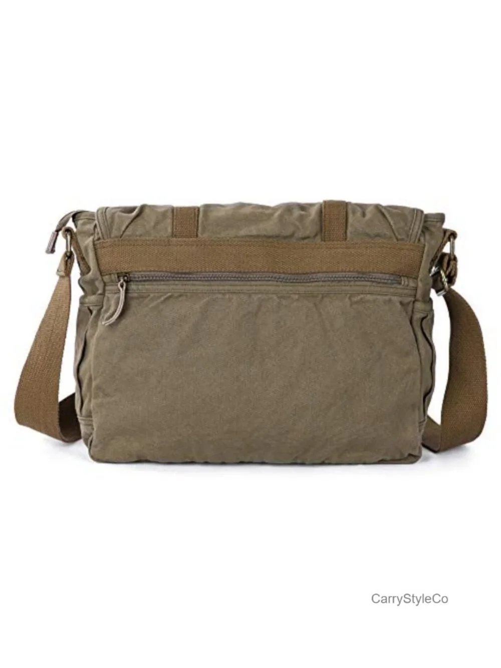 Vintage Canvas Messenger Bag - Frayed Boho Shoulder Bag, Heavy-Duty, Leather